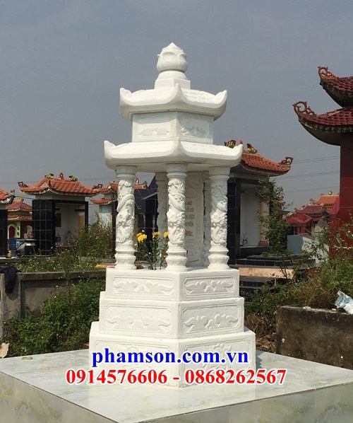 21 Mẫu mộ mồ mả đá trắng ninh bình bát giác hình lục lăng đẹp bán tại Tiền Giang