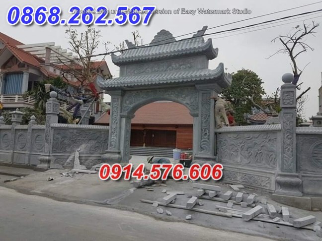 212 Thiết kế cổng nhà thờ đình đền chùa đơn giản bằng đá 2024