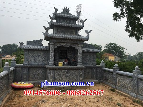 24 Lăng thờ đá thanh hóa nguyên khối khu mộ gia đình đẹp bán tại Phú Yên