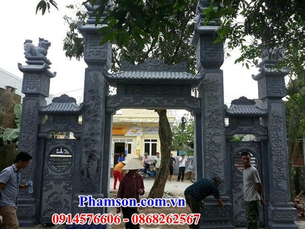 24 Thiết kế cổng đá liền khối tam quan tứ trụ đẹp bán tại Hà Giang