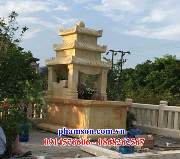 24 mộ đá vàng hiện đại đựng để hũ hộp lọ tro hài cốt ba mái đẹp đắk nông