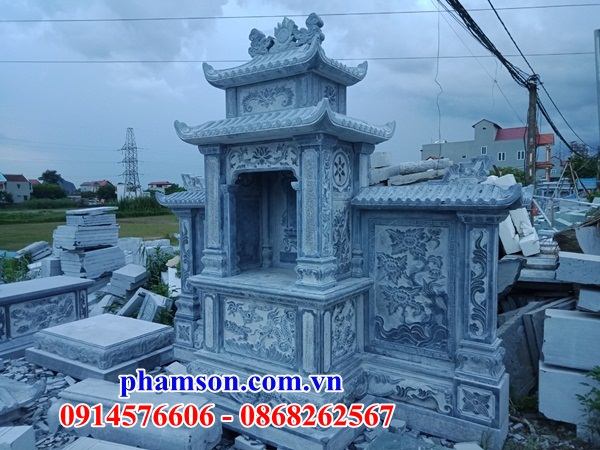 25 Lăng thờ đá xanh nguyên khối khu mộ mả dòng họ đẹp bán Khánh Hòa