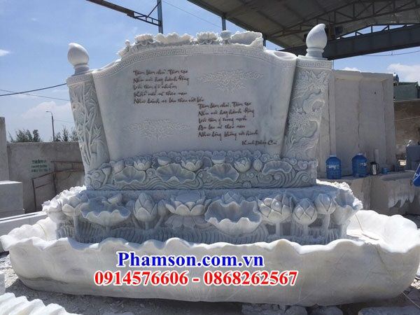 26 Cuốn thư đá trắng hiện đại lăng mộ mồ mả đẹp bán Đồng Nai