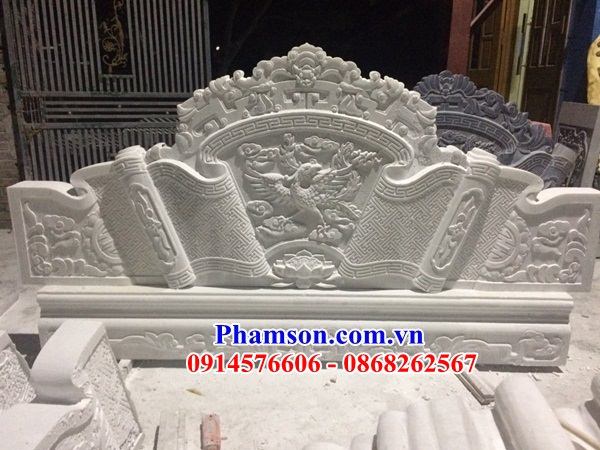 26 Cuốn thư đá trắng liền khối lăng mộ mồ mả đẹp bán Đồng Nai
