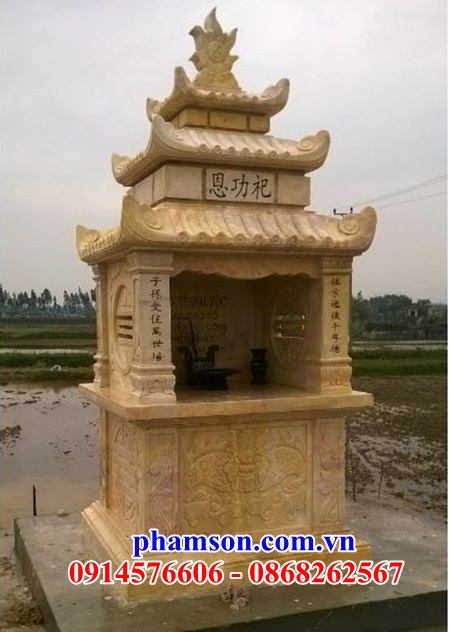 26 Lăng thờ đá vàng khu mồ mả mộ ông bà đẹp bán tại Ninh Thuận