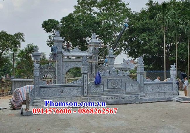 34 Kích thước cổng đá đơn giản hiện đại tam quan tứ trụ nhà thờ họ từ đường đẹp bán tại Đà Nẵng
