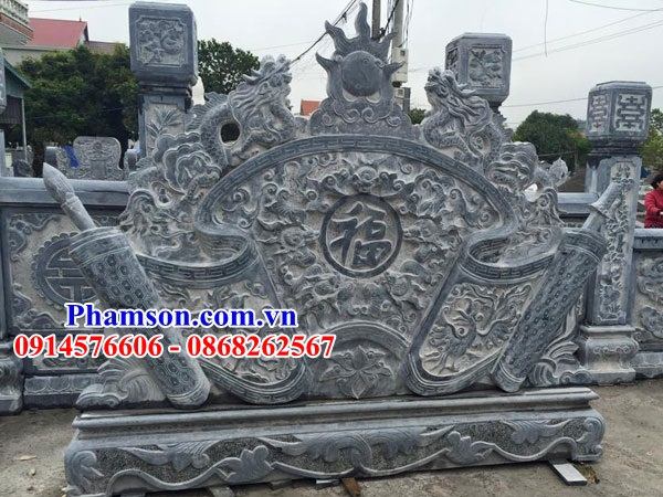 35 thiết kế tắc môn cuốn thư bình phong bằng đá xanh hiện đại đẹp bán tại Bình Thuận