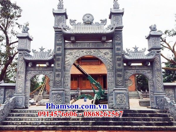 36 Mẫu cổng đá ninh bình nguyên khối từ đường nhà thờ họ đẹp nhất bán Quảng Ngãi