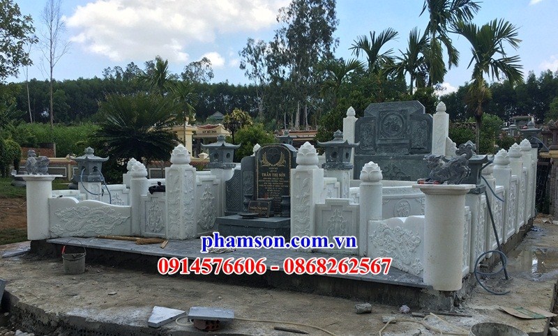 41 hàng rào tường lan can đá trắng cao cấp hiện đại nghĩa trang khu lăng mộ đẹp bán tại Ninh Bình