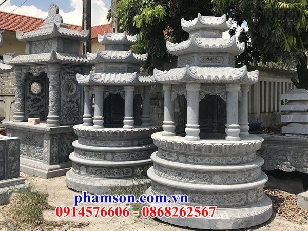 43 Thiết kế mộ ông bà bố mẹ ba má hình tròn bằng đá có mái che đẹp bán tại Tây Ninh