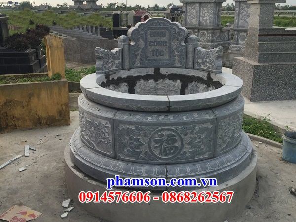 43 Thiết kế mộ ông bà bố mẹ ba má hình tròn bằng đá xanh tự nhiên nguyên khối đẹp bán tại Tây Ninh