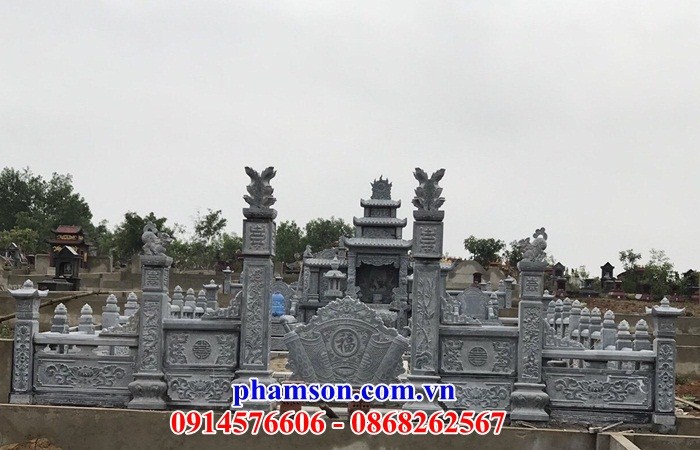 43 tường rào lan can đá xanh nguyên khối lăng mộ đẹp bán Hà Nội