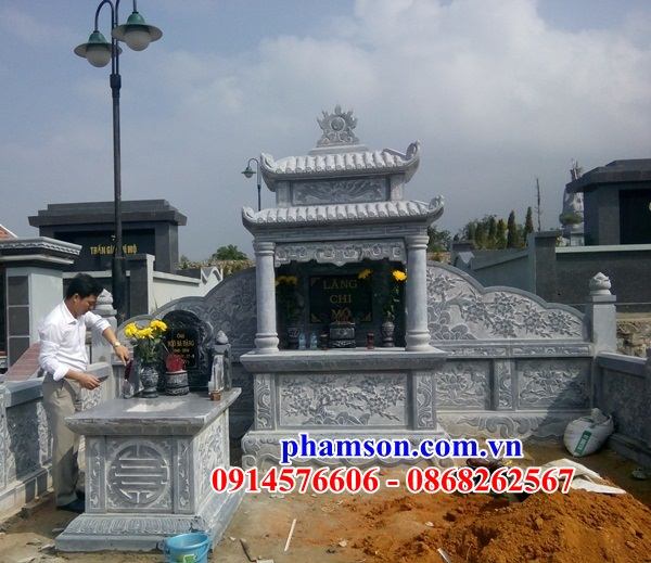 48 Lăng thờ nghĩa trang đá xanh nguyên khối gia đình dòng họ đẹp bán tại An Giang