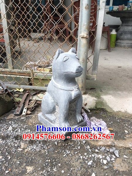66 Mẫu tượng chó phong thủy canh cổng bằng đá xanh Thanh Hóa đẹp