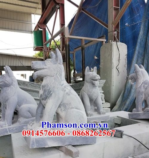 66 Mẫu tượng chó phong thủy canh cổng bằng đá xanh giá rẻ được ưa chuộng nhất đẹp