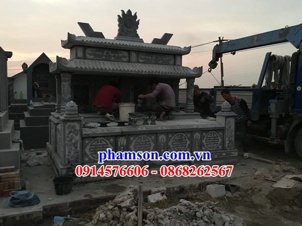 Kích thước 04 mộ mồ mả đá thanh hóa nguyên khối đôi bố mẹ ba má đẹp nhất bán tại Ninh Thuận