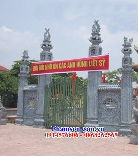 Kích thước cổng đá thanh hóa hiện đại tam quan tứ trụ từ đường nhà thờ họ đẹp bán Ninh Thuận
