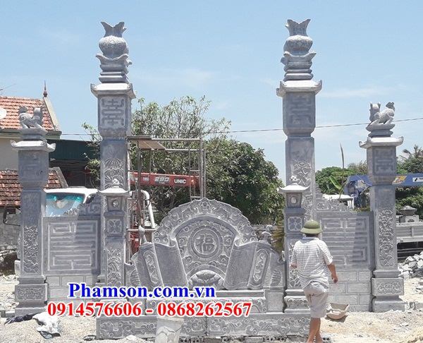 Kích thước cổng đá từ đường đẹp Ninh Thuận