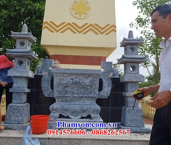 Lư đỉnh hương lăng mộ nghĩa trang đá ninh bình hình chữ nhật cấp đẹp bán tại Vĩnh Phúc