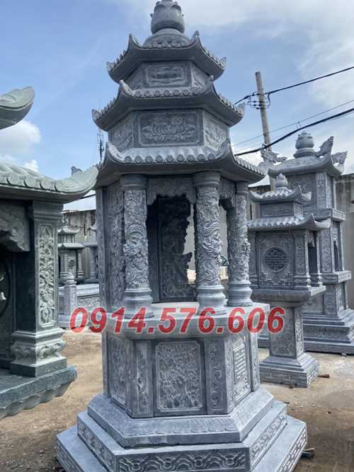 Mẫu mộ tháp bằng đá xanh đẹp tại Điện Biên