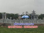 Mẫu thiết kế khu lăng mộ đẹp bằng đá tự nhiên nguyên khối chạm khắc hoa văn tinh xảo