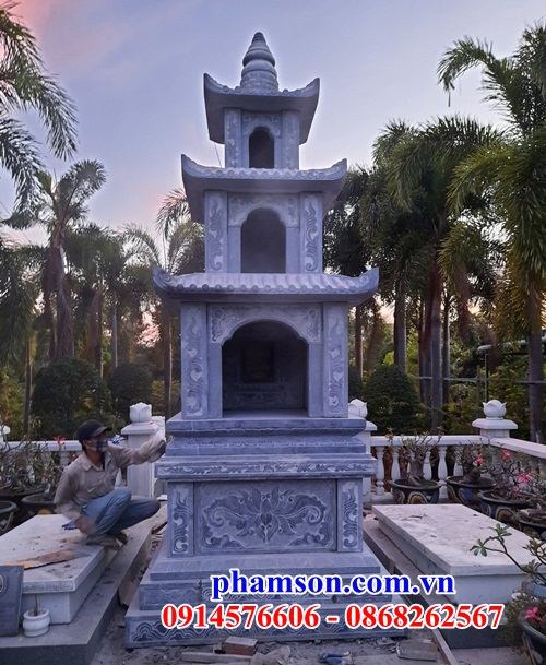 Thiết kế 41 mộ tháp phật giáo sư trụ trì đá xanh tự nhiên đẹp tại Thanh Hóa