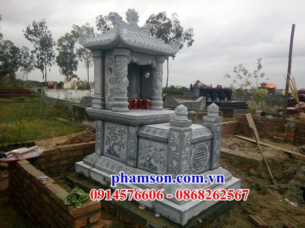 Xây 02 mộ có một mái che bằng đá đẹp Phú Thọ