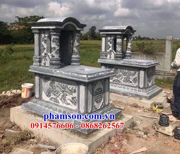 Xây 02 mộ có một mái che bằng đá thanh hóa hiện đại đẹp Phú Thọ