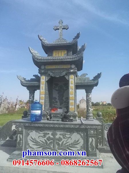 Xây 06 lăng cây hương kỳ đài thờ chung mộ đạo thiên chúa bằng đá đẹp bán tại Phú Thọ