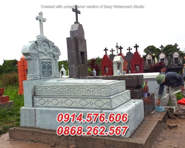 Xây 06 mộ đạo thiên chúa bằng đá đẹp Phú Thọ - giá bán 24.05.2024