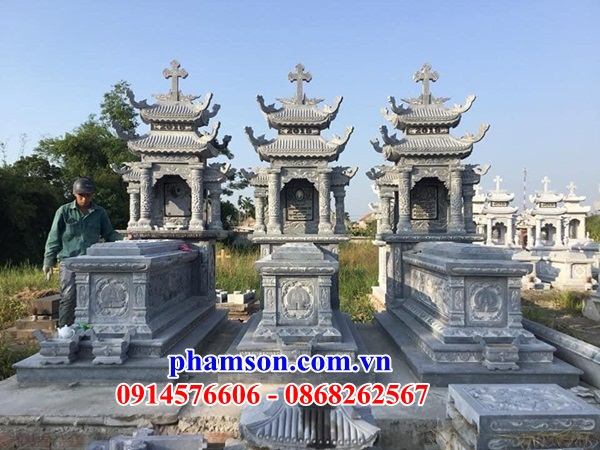 Xây 06 mộ đạo thiên chúa công giáo bằng đá ninh bình hiện đại đẹp bán tại Phú Thọ