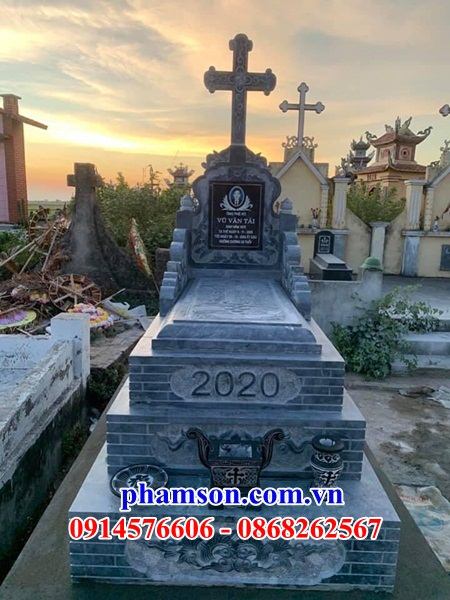 Xây 06 mộ đạo thiên chúa công giáo bằng đá thanh hóa cao cấp đẹp bán tại Phú Thọ