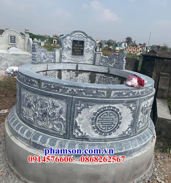 kích thước 54 mộ tròn hình lục lăng bát giác đá xanh ninh bình đơn giản giá rẻ đẹp phú yên