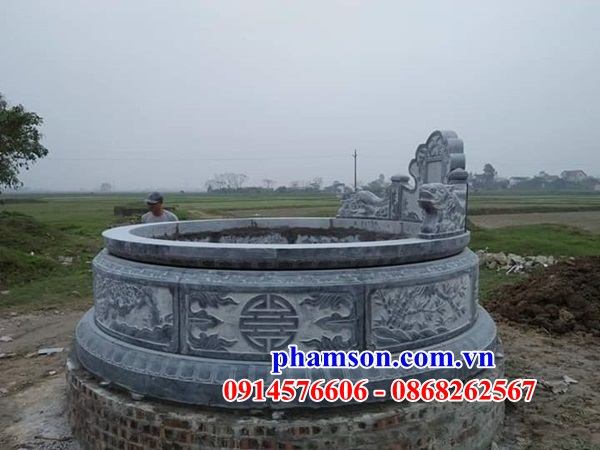 kích thước 54 mộ tròn hình lục lăng bát giác đá xanh ninh bình nguyên khối cao cấp đẹp phú yên