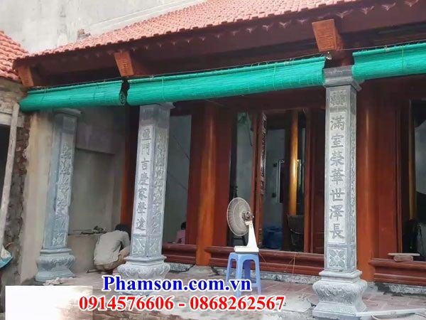 06 cột hiên đình chùa bằng đá xanh Thanh Hóa tại hải phòng