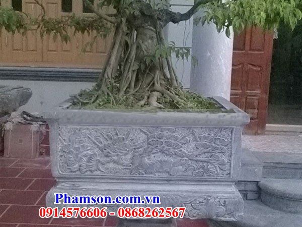 29 chậu trồng cây kiểng bằng đá chạm trổ tứ quý giá rẻ tại Bình Định
