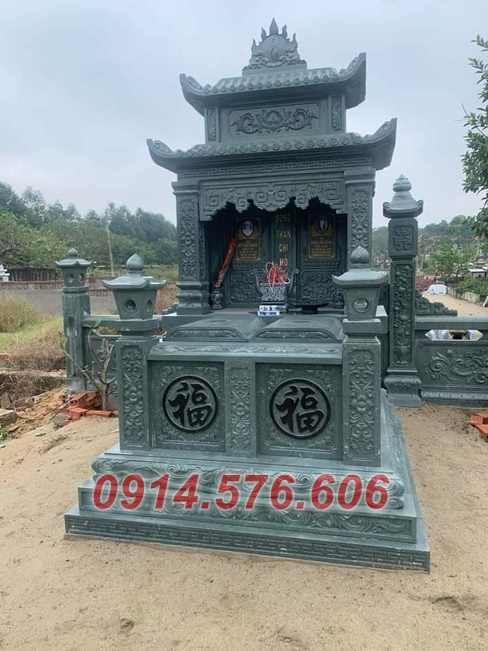 31 mộ đôi hai mái đẹp xây đá tự nhiên tại yên bái