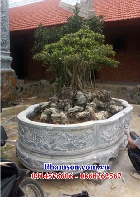 Mẫu chậu trồng cây bonsai đặt sân tổ đường bằng đá kích thước lớn bán chạy tại Quảng Ngãi