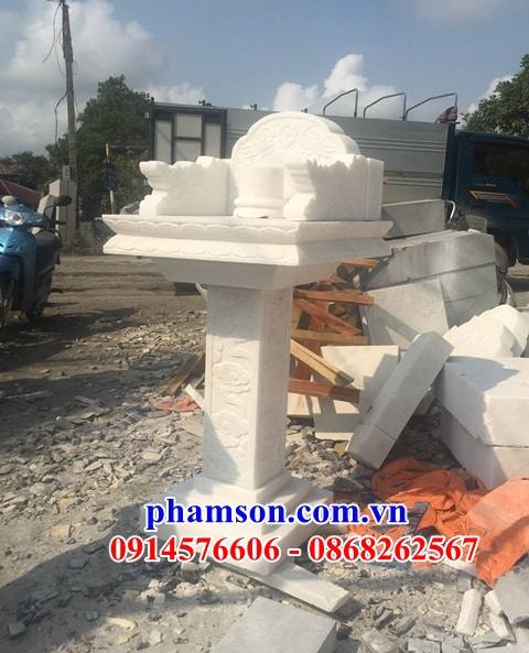 kích thước 45 miếu ban bàn đá trắng hiện đại cao cấp thờ thần linh ông thiên thổ địa đẹp bạc liêu