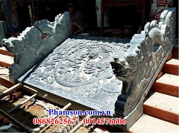 107 xây lắp chiếu rồng nhà thờ đình chùa đẹp bằng đá xanh Thanh Hóa