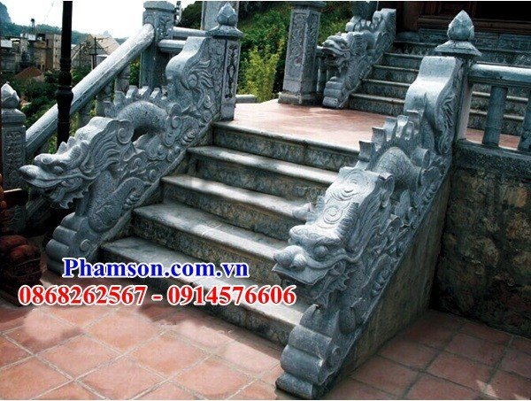 15 tượng rồng bậc thềm nhà thờ đình chùa bằng đá xanh tự nhiên nguyên khối