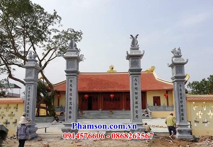 48 cổng tam quan tứ trụ nhà thờ tổ đẹp bằng đá thiết kế chuẩn phong thủy tại đồng nai