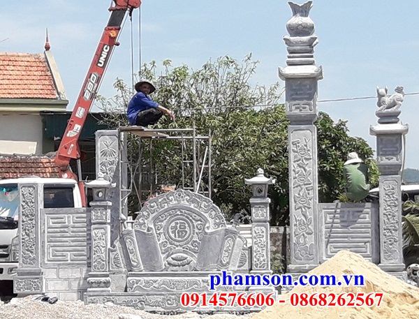 61 bình phong khu lăng mộ gia đình bằng đá thi công lắp đặt tại thừa thiên huế