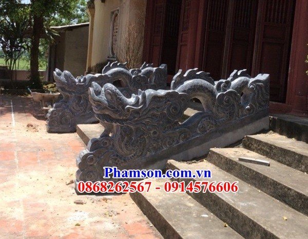 Hình ảnh rồng bậc thềm nhà thờ dòng họ bằng đá xanh Thanh Hóa bán tại Ninh Bình