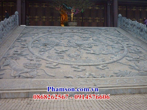 Thiết kế chiếu sen rồng đá từ đường dòng họ đẹp kích thước lớn bán tại Cao Bằng