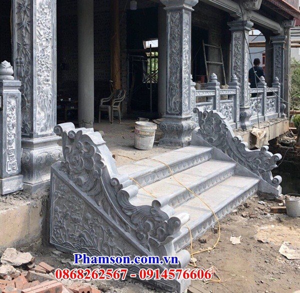 mẫu rồng mây bậc tam cấp nhà thờ đình chùa bằng đá mỹ nghệ Ninh Bình đẹp nhất việt nam hiện nay