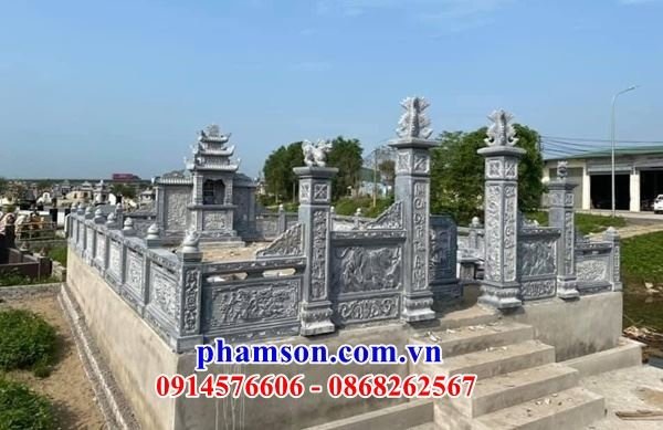 01 khu lăng mộ bằng đá xanh thanh hóa đẹp tự nhiên nguyên khối