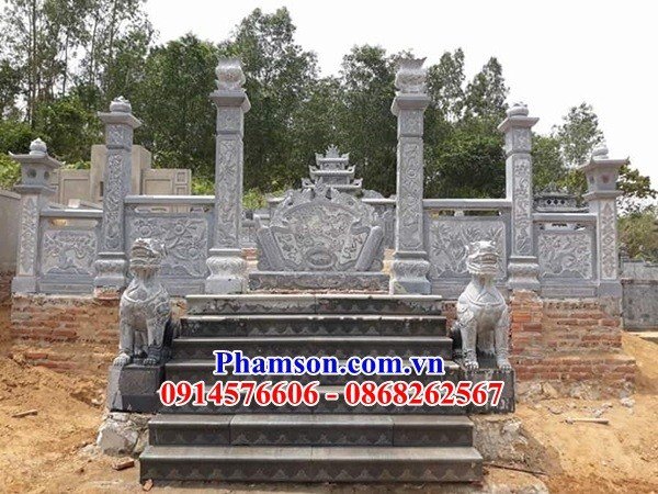 01 nghê phong thủy canh cổng khu lăng thờ gia đình bằng đá tự nhiên đẹp bán tại Bắc Ninh