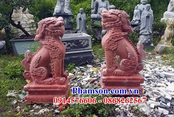 05 tượng nghê canh cổng đình chùa bằng đá phong thủy cao cấp tại Quảng Ninh