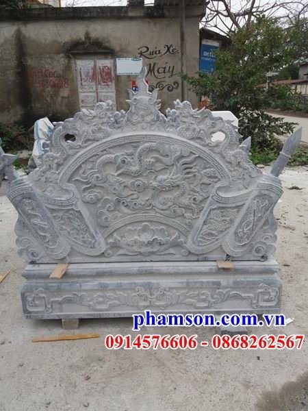 07 bức bình phong đá trước cổng lăng mộ chạm khắc hoa văn tinh xảo